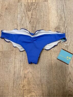Letarte Royal Blue Scalloped Bikini Bottom
